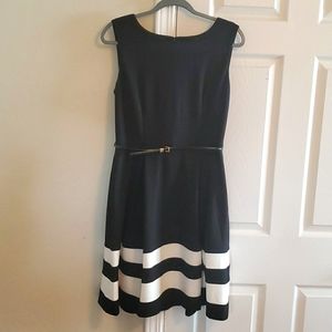 Calvin Klein Black Dress with White Stripes